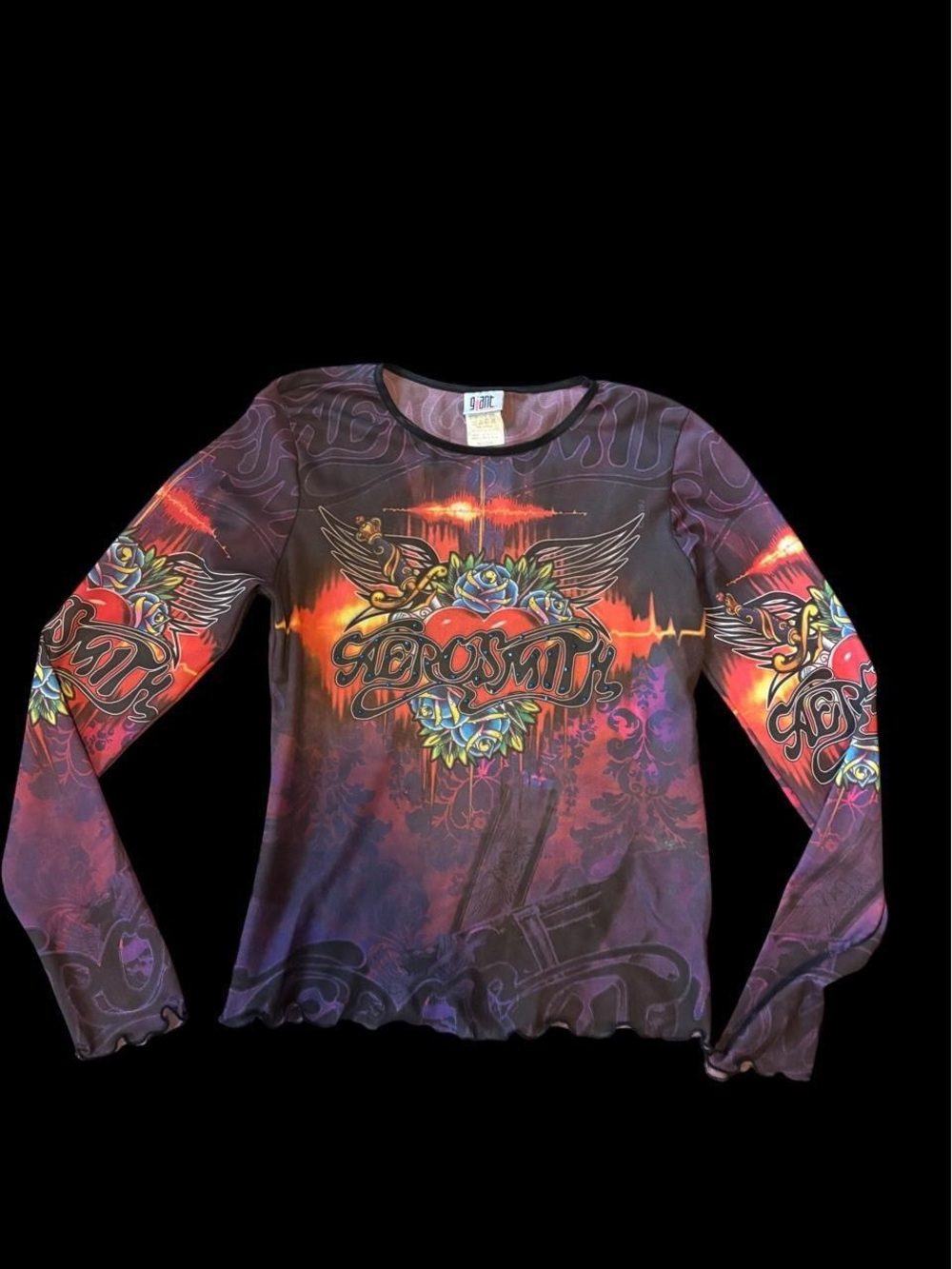 Rare Aerosmith Graphic Long Sleeve Tee - Purple Red